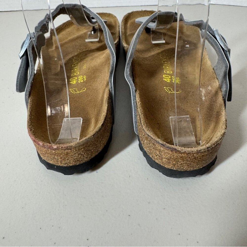 Birkenstock Gizeh Silver Metallic Sandals  Women’s Comfort Summer Shoes Size 40 - Picture 12 of 15